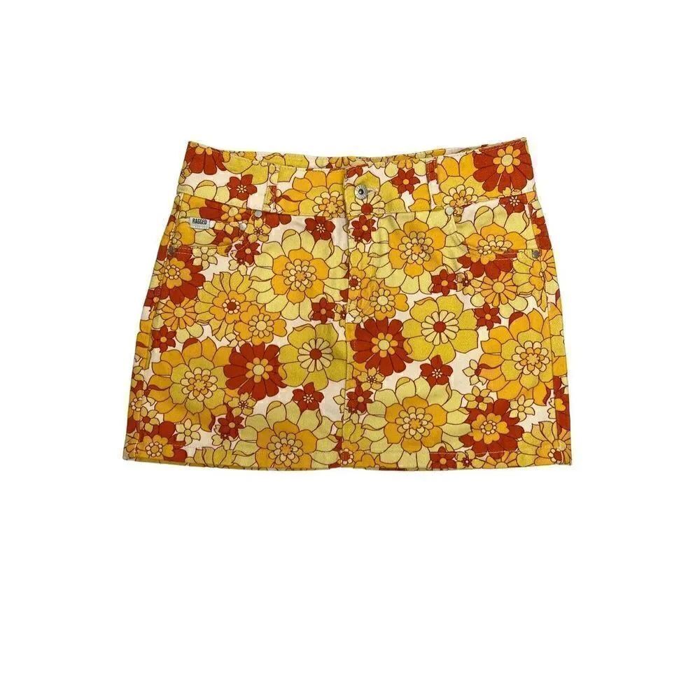 The ragged priest urban outfitters NWT retro 70’s floral mini skirt size 30